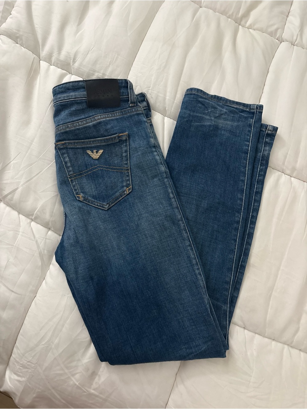 Emporio Armani Women's Dark Blue Skinny Jeans - Signature Back Pocket Logo